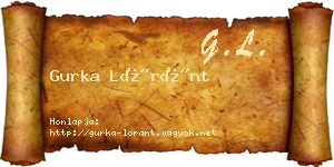 Gurka Lóránt névjegykártya