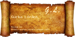 Gurka Lóránt névjegykártya